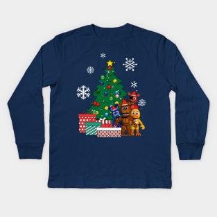 Five Nights At Freddys Around The Christmas Tree Kids Long Sleeve T-Shirt